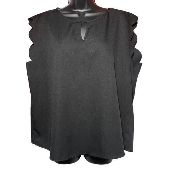 SHEIN Tops - Shein Curve Women's Top Curvy Sleeveless Black Blouse Round Neck Size 3XL